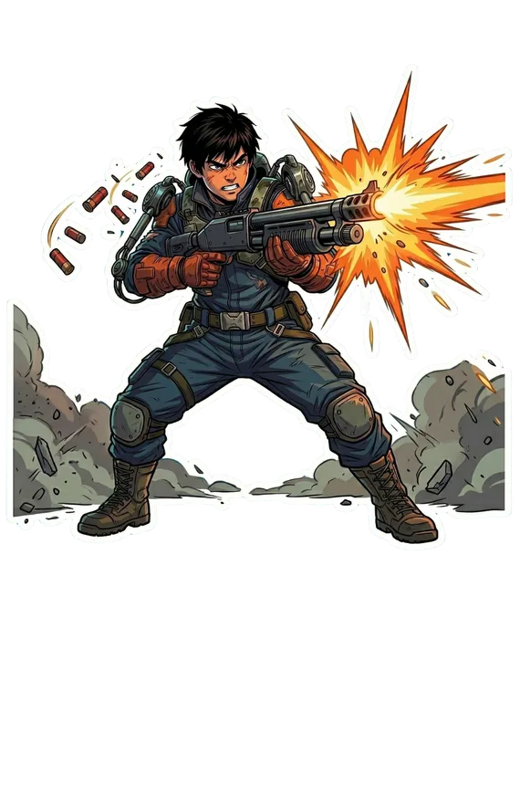 Twenty-One — soldier in action with pistols